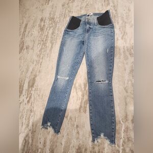 PAIGE Maternity Verdugo Ankle Skinny Jeans with side panels